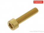 Βίδα καπάκι στρογγυλή Pro Bolt M6 x 1.00 x 25 mm χρυσό αλουμίνιο - JM