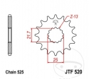Εμπρόσθιος πίνακας JTF520.14 (βήμα 525) - Cagiva Navigator 1000 Χυτό τροχό / Τροχός ακτί