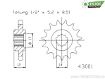 Εμπρόσθιο πίσωνας Esjot - 13 δόντια (βήμα 420) - Gilera GSM 50 ('02-'03) - JM