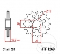 Μπροστινό πινιόν JTF1269.16 (βήμα 520) - Honda CBR 1000 RR S1 Fireblade SP-1 ABS / 1000 RR S2 SP-2 ABS / XL 1
