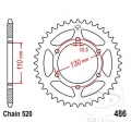 Πίνακας πίσω JTR486.46 (βήμα 520) - Kawasaki EL 250 B Eliminator / 250 D Eliminator / 250 E Eliminator / 252 F El