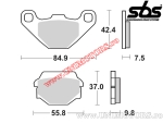 Πίσω δαγκάνες φρένων - SBS 586LS (μεταλλικές / συνθετικές) - (SBS)