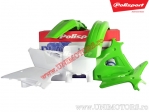 Σετ πλαστικών (λευκά / πράσινα) - Kawasaki KX 125 / KX 250 2T ('94-'98) - Polisport