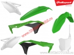 Σετ πλαστικών (πράσινο-λευκό) - Kawasaki KX 250 F 4T ('17-'19) - Polisport