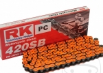 Τυπική αλυσίδα RK πορτοκαλί νέον OR420 SB / 130 - Aprilia RS4 50 / Αντίγραφο / Derbi Senda 50