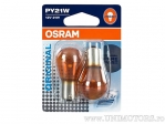 Брой PY21W оранжев BAU15S 12V 21W блистер комплект 2бр - Osram