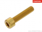 Винт капак кръгъл Pro Bolt M8 x 1.25 x 35 мм алуминиев златист - JM
