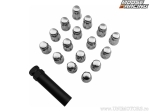 Комплект от 16 накатени гайки за колело M12 x 1,50 - цвят: хром - Moose