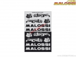Мини стикер "Malossi" (11,5x16,8см) - черен / сребърен - Malossi
