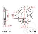 Преден пиньон JTF1401.14 (стъпка 520) - Тритон Реактор 450 Р / Р ЛОФ / Супермото 40