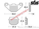 Achterremblokken - SBS 102HF (keramisch) - (SBS)