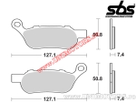 Achterremblokken - SBS 854LS (metalen / gesinterd) - (SBS)