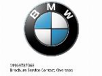 Brochure Service Contact, Overseas - 01999787368 - BMW