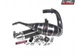 Complete Exhaust System Giannelli Enduro 2T - Derbi Senda 50 SM DRD Pro ('06-'16) - Carbon End Cap