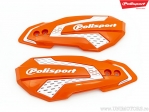 Conjunto de peças de plástico de reposição em laranja e branco para proteções de mãos MX Flow - Polisport