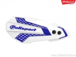 Conjunto de peças plásticas em branco e azul para proteções de mãos MX Flow - Polisport