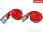 Courroie Réglable 2 pièces 3 m x 25 mm Rouge - JM