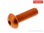 Domed Cap Screw Pro Bolt M6 x 1.00 x 20 mm Orange Aluminum - JM