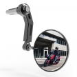 Espelho de motocicleta Premium de alumínio único esquerdo - Oxford