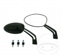 Espelho universal preto conjunto M8 mm com fixação no guidão - JM