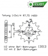 Front sprocket 12 teeth chain pitch 420 - Aprilia RS ('99-'05) / Derbi GPR Racing ('04-'05) / GPR Nude ('04-'05) 2T 50cc - ESJOT