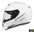 Full-face motorcycle helmet MT Rapide A0 glossy white (fiberglass)