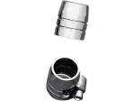 Grooved Chrome Hose Ends with Clamp - Chrome - DS096609