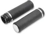 Gummigriffe mit Akzent-Ringen und Endkappen - Schwarz, Chrom - DS243112