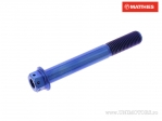 Hexagonal Dual Pro Bolt Screw M10 x 1.25 x 75 mm Titanium Racing Blue - JM