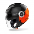 Jet-Helm (offenes Gesicht) Helios Fluo schwarz/orange glänzend: Größe - MS