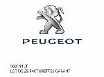 LOT DE 25 FACTURETTES GARANT - 002011LT - Peugeot