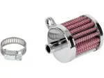 Mini Crankcase Vent Filter - Chrome, Red - 21100322