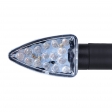 Motorcycle turn signals with long black bracket and transparent screen (86x27x40mm) - Oxford