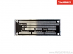 Motorfiets serie plaat afmetingen: 80x30mm - JM