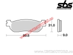 Pastilhas de freio traseiras - SBS 155MS (metálicas / sinterizadas) - (SBS)