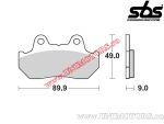 Pastilhas de freio traseiras - SBS 572LS (metálicas / sinterizadas) - (SBS)