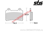 Pastilhas de freio traseiras - SBS 590HF (cerâmicas) - (SBS)