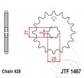 Piñón delantero JTF1467.13 (paso 428) - JM