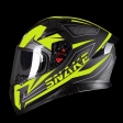 PILOT - Casco integral SNAKE (con gafas de sol), negro mate / amarillo fluo [M]