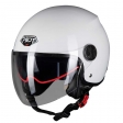 PILOT - Offenes FAZER-Helm (Sonnenvisier), glänzendes Weiß [einfarbig] [XS]