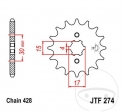 Pinhão dianteiro JTF274.13 (passo 428) - Honda CR 80 R / Honda CR 80 RB 19 polegadas - JM