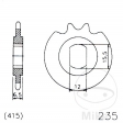 Pinion fata Esjot - 12 dinti (pas 415) - Hercules MP2;MP4 50 / MX-1 25 / Optima 50 2;3;3S-Gang / P1 50 Automatik - JM