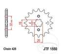 Pinion fata JTF1550.15 (pas 428) -  Fantic Enduro 125 E / ER / 200 E /  ER / Motard 125 M / MR / Fantic TL 125 E / ER - JM