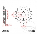 Pinion fata JTF286.16 (pas 530) - Honda VF 500 F Interceptor ('84-'87) / Honda VF 500 F2 Interceptor ('84-'87) - JM