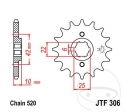 Pinion fata JTF306.15 (pas 520) - Honda NX 650 Dominator Ritzel grobverzahnt ('88) - JM