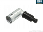 Pipa bujie unghi 90° filet conector M4 cu rezistenta 1Kohm din thermoplastic si invelis metalic pentru cablu bujie 7mm - Beru