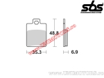 Placute frana fata - SBS 142MS (metalice / sinterizate) - (SBS)