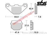Placute frana spate - SBS 102HF (ceramice) - (SBS)