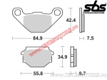 Placute frana spate - SBS 118HF (ceramice) - (SBS)