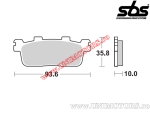Placute frana spate - SBS 195HF (ceramice) - (SBS)